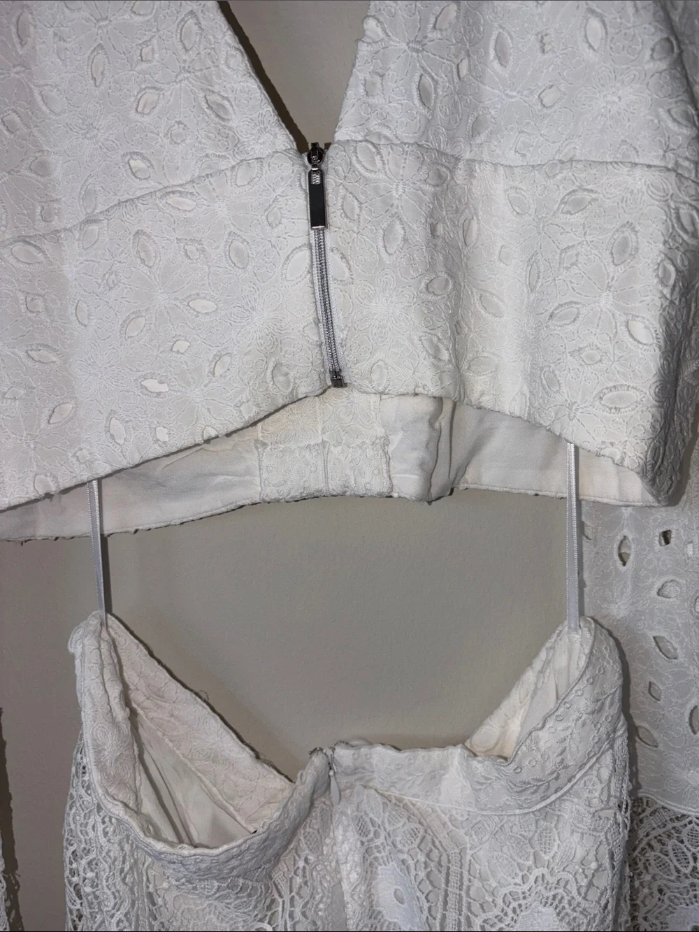 Gianni Bini White Eyelet Cutout V-Neck Maxi Dress - Picture 7 of 8
